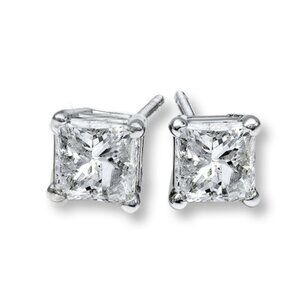 REAL Diamond Earrings 3/4 ct tw Princess-cut 14K White Gold by JARED